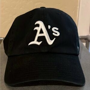 Black A’s Clean Up cap with White Logo